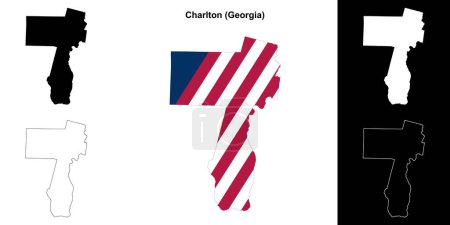 Illustration for Charlton county (Georgia) outline map set - Royalty Free Image