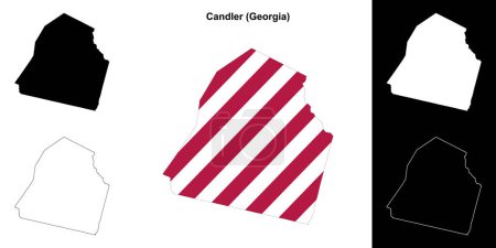 Kreis Candler (Georgien) umrissenes Kartenset