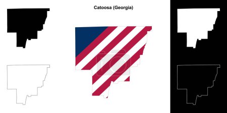 Catoosa county (Georgia) outline map set