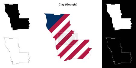 Condado de Clay (Georgia) esquema mapa conjunto