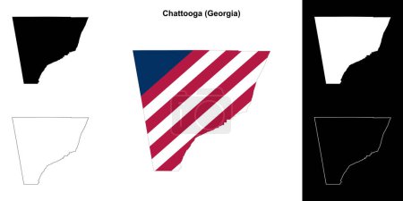 Chattooga county (Georgia) outline map set