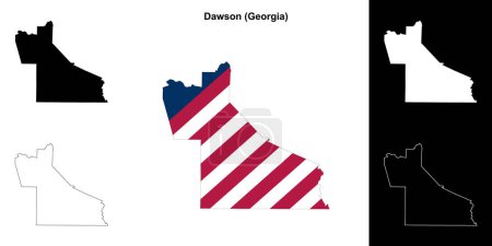 Dawson county (Georgia) outline map set