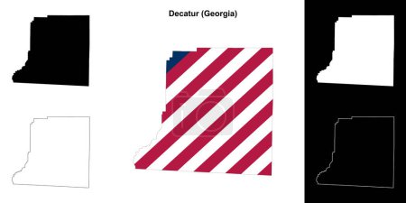 Decatur county (Georgia) outline map set