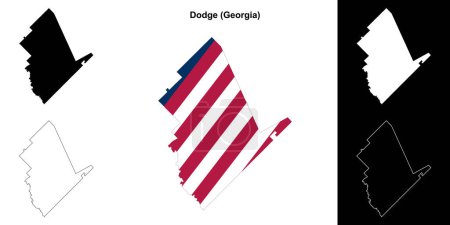 Dodge county (Georgia) outline map set