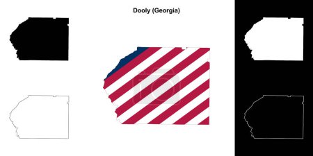 Dooly county (Georgia) outline map set