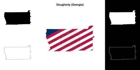 Dougherty county (Georgia) outline map set