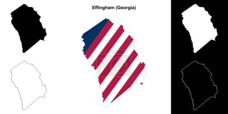 Umrisse der Karte von Effingham County (Georgia)