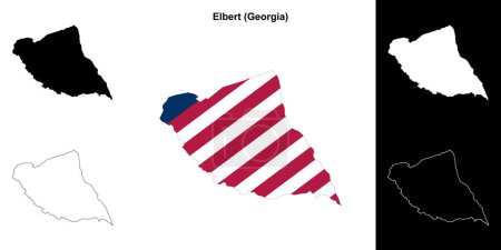 Condado de Elbert (Georgia) esquema mapa conjunto