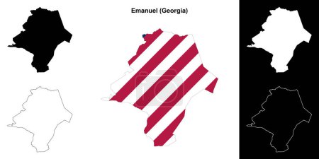 Emanuel county (Georgia) outline map set