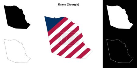 Evans County (Georgia) umreißt Kartenset