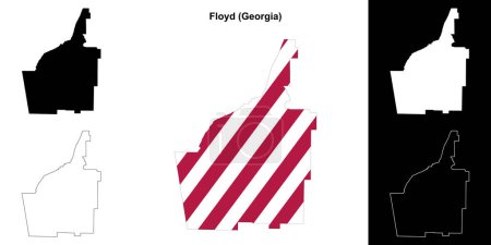 Floyd county (Georgia) outline map set