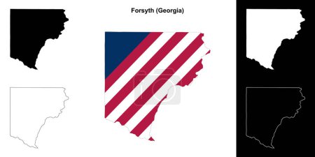 Forsyth county (Georgia) outline map set
