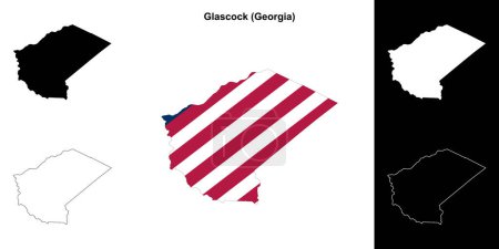 Glascock county (Georgia) outline map set