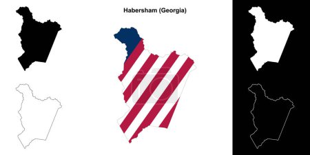 Habersham county (Georgia) outline map set