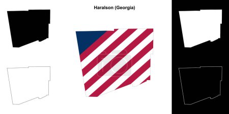 Haralson county (Georgia) outline map set