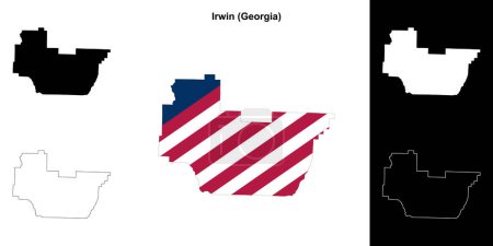 Conjunto de mapas del contorno del condado de Irwin (Georgia)