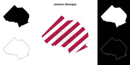 Jackson county (Georgia) outline map set