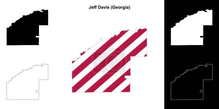 Jeff Davis county (Georgia) outline map set