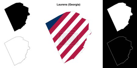 Laurens county (Georgia) outline map set
