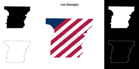 Lee county (Georgia) outline map set
