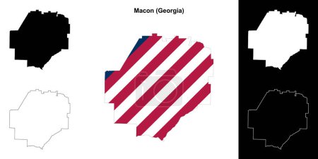 Téléchargez les illustrations : Carte générale du comté de Macon (Géorgie) - en licence libre de droit