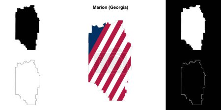 Marion county (Georgia) outline map set