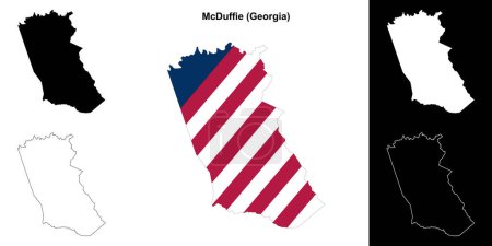 McDuffie County (Georgia) umrissenes Kartenset