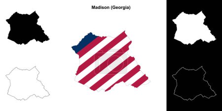Madison county (Georgia) outline map set