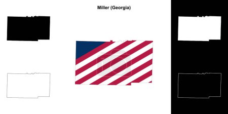 Miller county (Georgia) outline map set