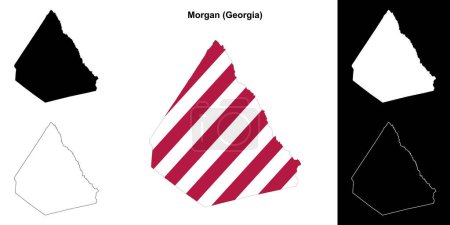Morgan county (Georgia) outline map set