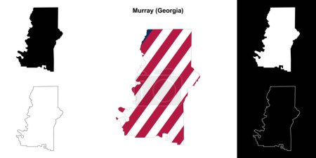 Illustration for Murray county (Georgia) outline map set - Royalty Free Image