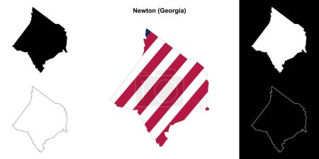 Newton county (Georgia) outline map set