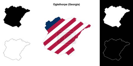 Oglethorpe county (Georgia) outline map set