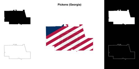 Pickens county (Georgia) outline map set