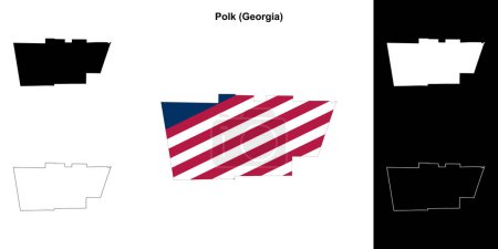 Kreis Polk (Georgien) Umrisse Karte gesetzt