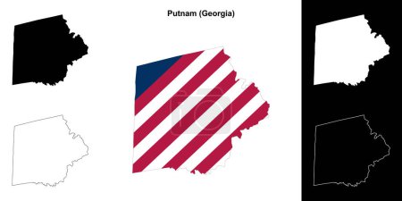 Putnam county (Georgia) outline map set