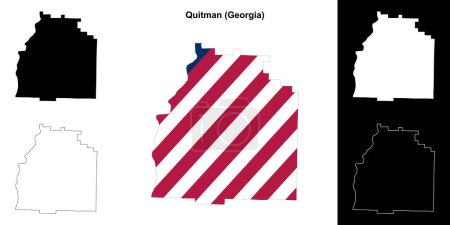 Conjunto de mapas del contorno del condado de Quitman (Georgia)