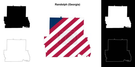 Randolph county (Georgia) outline map set