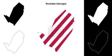 Rockdale county (Georgia) outline map set