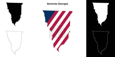 Illustration for Seminole county (Georgia) outline map set - Royalty Free Image