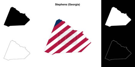 Stephens county (Georgia) outline map set