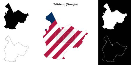 Taliaferro county (Georgia) outline map set