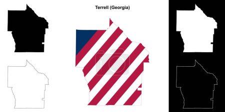 Terrell county (Georgia) outline map set