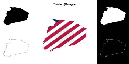 Treutlen county (Georgia) outline map set