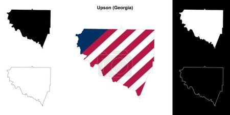 Upson county (Georgia) outline map set