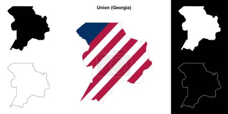 Conjunto de mapas esquemáticos del condado de Union (Georgia)