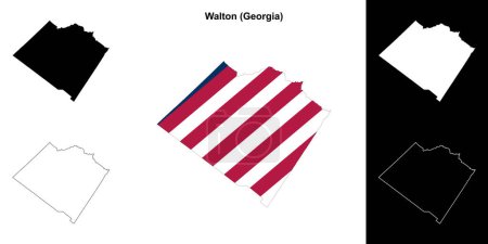 Téléchargez les illustrations : Plan du comté de Walton (Géorgie) - en licence libre de droit