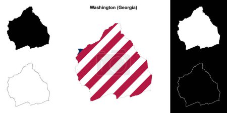 Washington County (Georgia) Umrisse Karte gesetzt