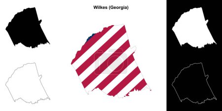 Wilkes county (Georgia) outline map set