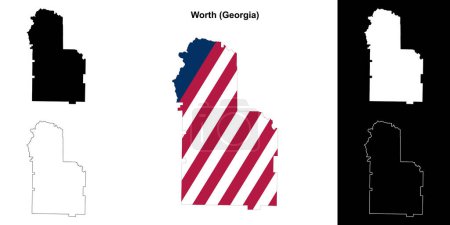 Worth county (Georgia) outline map set